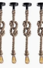 Rope hanging ceiling 4 lights 